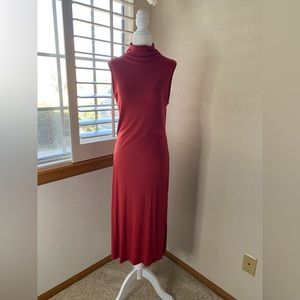 Turtle Neck• Long Burnt Orange• Midi Dress• Side Slits• Loose fit • A New Day